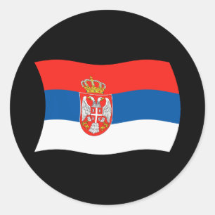 Serbien-Flaggenaufkleber Runder Aufkleber