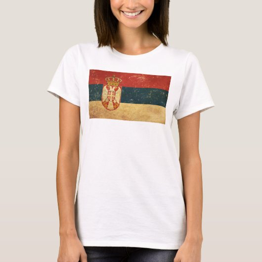 Serbien Flaggenfrauen weiß T-Shirt (Vorderseite)