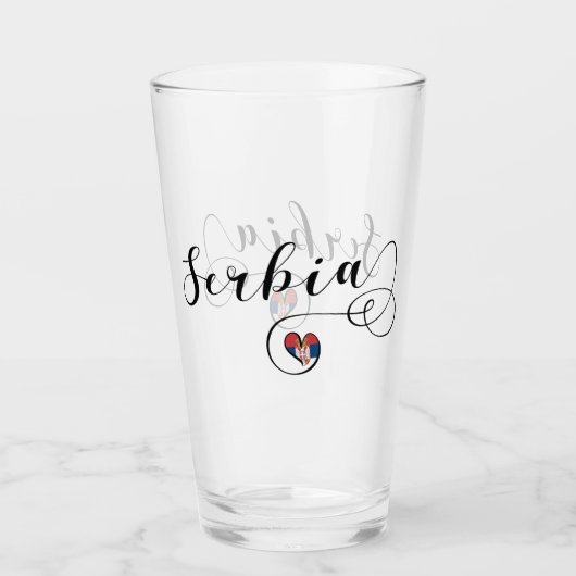 Serbien Flaggenherz, Republika Srbija Glas (Vorderseite)