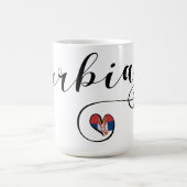 Serbien Flaggenherz, Republika Srbija Kaffeetasse (Mittel)