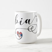 Serbien Flaggenherz, Republika Srbija Kaffeetasse (VorderseiteRechts)