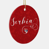 Serbien Flaggenherz, Republika Srbija Keramik Ornament (Rechts)