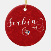 Serbien Flaggenherz, Republika Srbija Keramik Ornament (Vorne)
