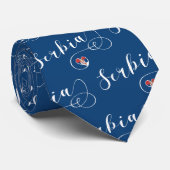 Serbien Flaggenherz, Republika Srbija Krawatte (Gerollt)