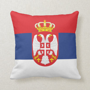 Serbien-Flaggenkissen Kissen