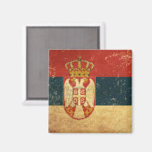Serbien-Flaggenmagnet Magnet (Vorderseite/Rückseite)