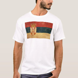 Serbien Flaggenmännchen weiß T-Shirt