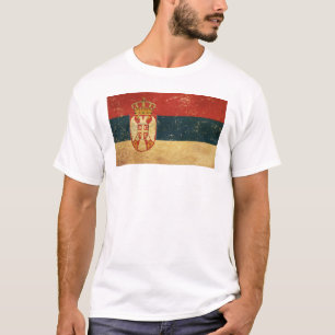 Serbien Flaggenmännchen weiß T-Shirt