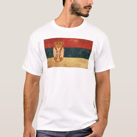 Serbien Flaggenmännchen weiß T-Shirt (Vorderseite)