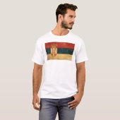 Serbien Flaggenmännchen weiß T-Shirt (Vorne ganz)