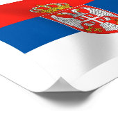 Serbien-Flaggenplakat Poster (Ecke)