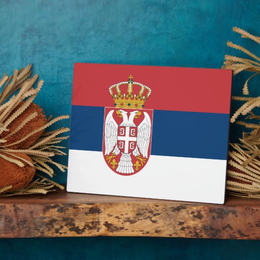 Serbien-Flaggenplakette Fotoplatte (Seite)
