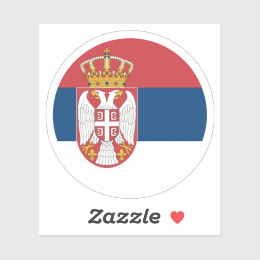 Serbien-Flaggenrundkleber Aufkleber (Blatt)