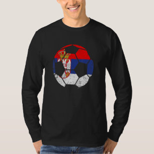 Serbien Fußball-Weltfußball serbisches Fanland Lan T-Shirt
