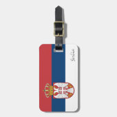 Serbien Gepäckmarken, patriotische serbische Flagg Gepäckanhänger (Vorderseite vertikal)