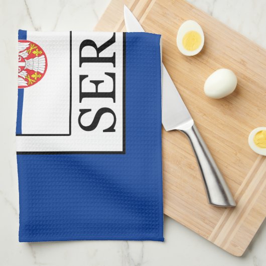 Serbien Geschirrtuch (Viertel Falte)