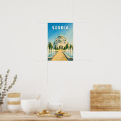 Serbien Illustration Reise Kunst Vintage Poster (Küche)