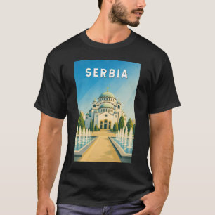 Serbien Illustration Reise Kunst Vintage T-Shirt