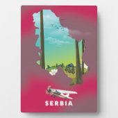 Serbien Illustriertes Reiseplakat Fotoplatte (Vorderseite)