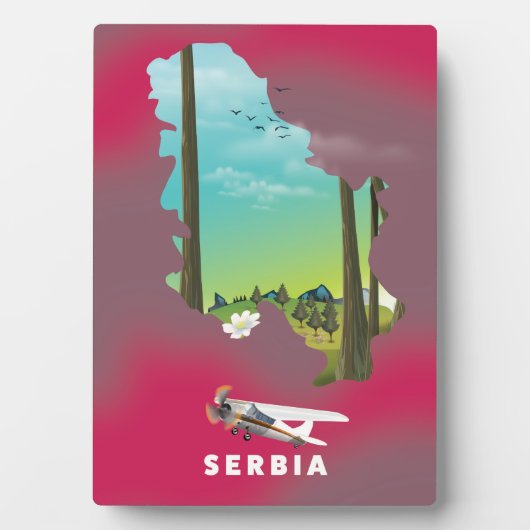 Serbien Illustriertes Reiseplakat Fotoplatte (Vorderseite)