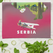 Serbien Illustriertes Reiseplakat Geschirrtuch (Gefaltet)