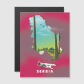 Serbien Illustriertes Reiseplakat Magnetkarte (Vorne/Hinten)