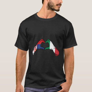 Serbien-Italien-Flagge - Serbisches Herz T-Shirt