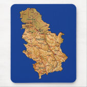 Serbien-Karte Mousepad (Vorne)