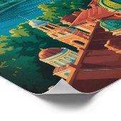 Serbien Landschaft Illustration Reise Kunst Vintag Poster (Ecke)
