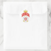 Serbien Lateinisch Runder Aufkleber (Tasche)