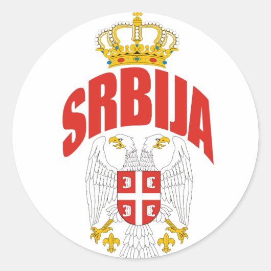 Serbien Lateinisch Runder Aufkleber (Vorderseite)