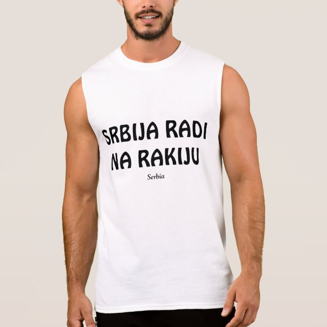 SERBIEN-LÄUFE AUF RAKIJA ÄRMELLOSES SHIRT (Vorderseite)