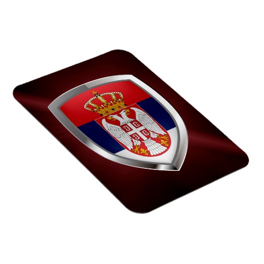 Serbien Metallisches Emblem Magnet (Rechte Seite)