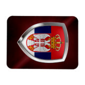 Serbien Metallisches Emblem Magnet (Horizontal)