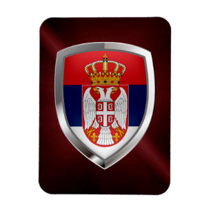Serbien Metallisches Emblem Magnet