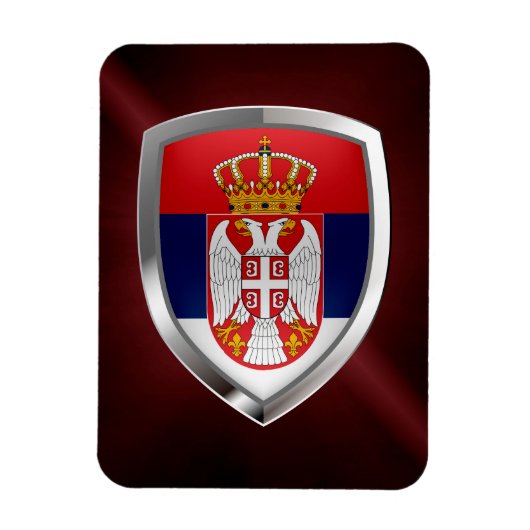Serbien Metallisches Emblem Magnet (Vertikal)