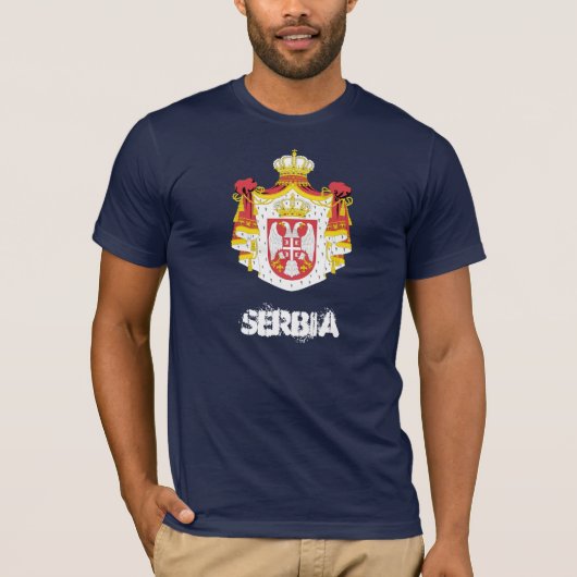 Serbien mit Wappen T-Shirt (Vorderseite)