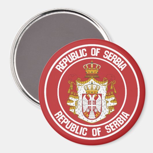 Serbien-RundEmblem Magnet (Vorderseite/Rückseite)