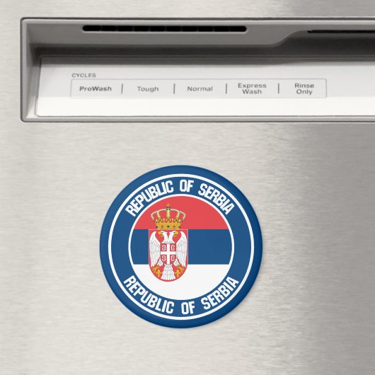 Serbien-RundEmblem Magnet (In Situ (Geschirrspüler))