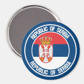 Serbien-RundEmblem Magnet (Vorderseite/Rückseite)