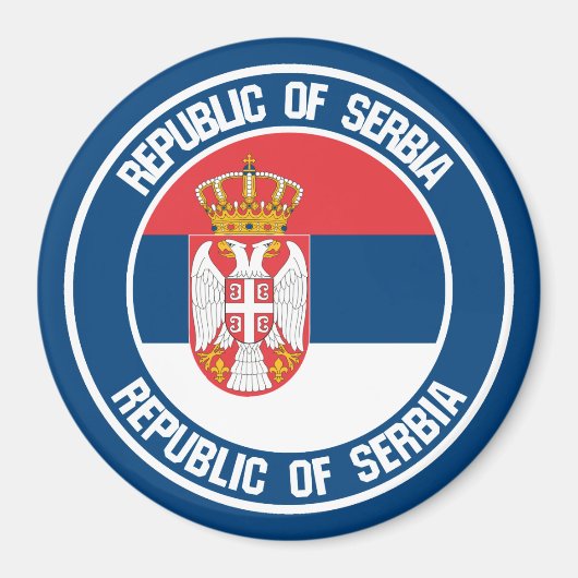 Serbien-RundEmblem Magnet (Vorne)