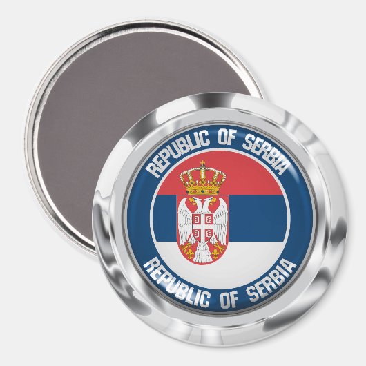 Serbien-RundEmblem Magnet (Vorderseite/Rückseite)