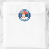 Serbien-RundEmblem Runder Aufkleber (Tasche)
