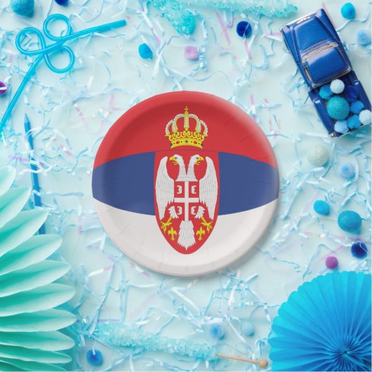 Serbien-Serbe-Flagge Pappteller (Party)