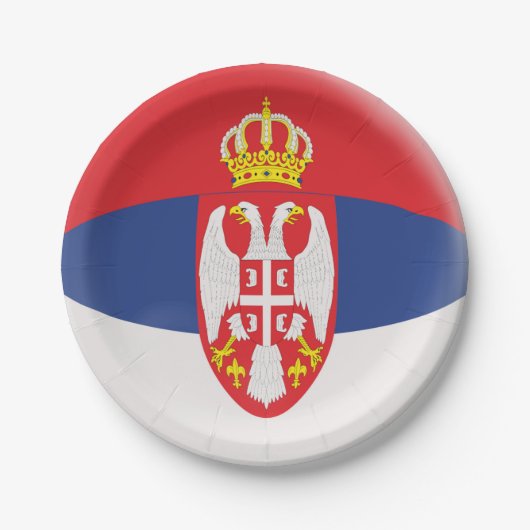 Serbien-Serbe-Flagge Pappteller (Vorderseite)