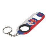 Serbien-Serbe-Flagge Schlüsselbund Flaschenöffner (Vorderseite Schrägansicht)