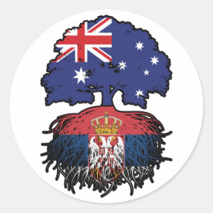 Serbien Serbische Australische Australien Tree Roo Runder Aufkleber