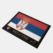 Serbien & serbische Flag House Matts / Sport Willk Fußmatte (Schrägansicht)
