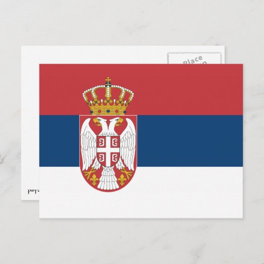Serbien - Serbische Flagge Postkarte (Vorne/Hinten)