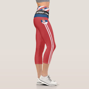 Serbien & serbische Flaggenmode, Fitness, Sporthü Capri Leggings